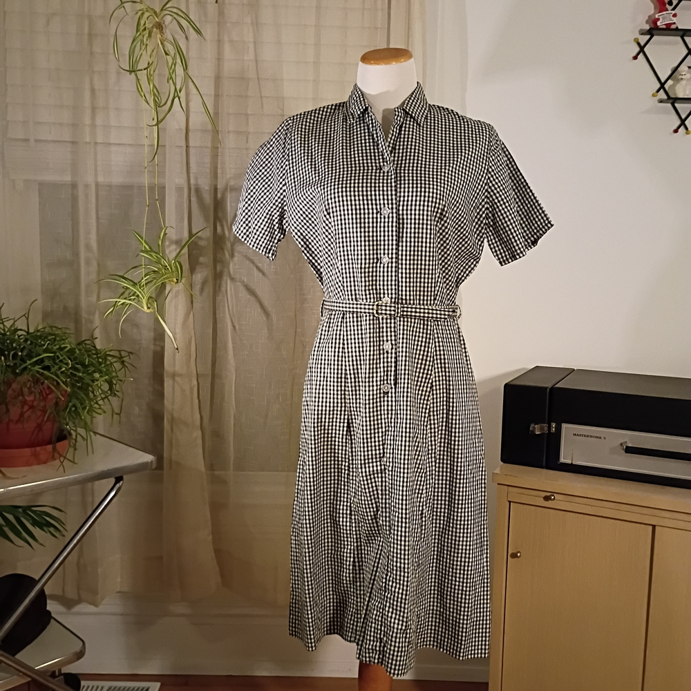 Vintage Black and White Dress Size L